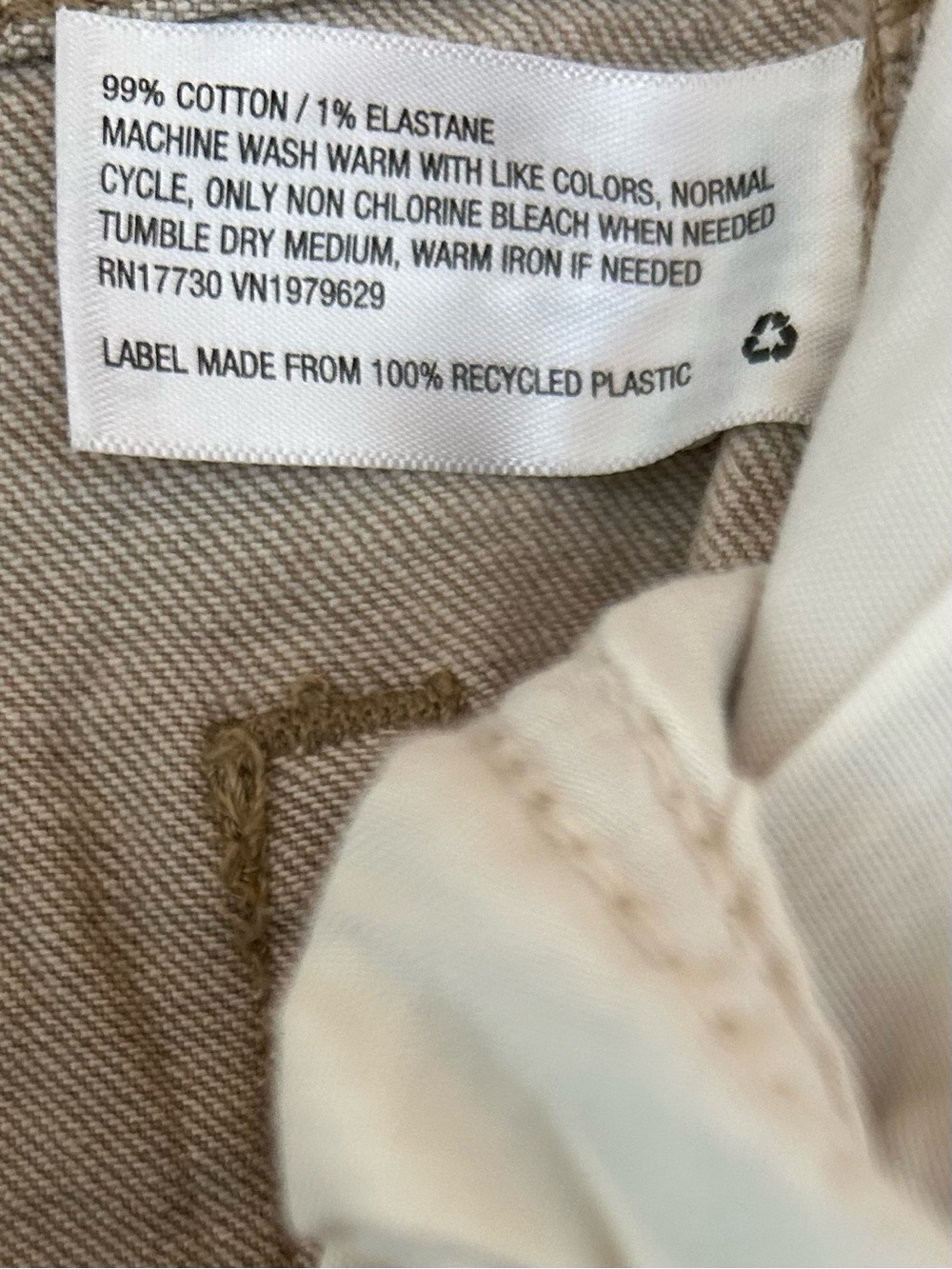 Goodfellow & Co Tan Slim Straight Jeans, 34W x 30L Beautifully Distressed Finish - Picture 6 of 6